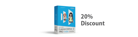 Cubism Editor PRO for indieが20%オフになる期間限定クーポンコード