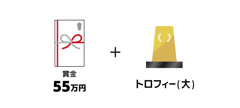 賞金55万円とトロフィー