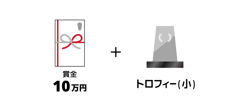 賞金10万円とトロフィー